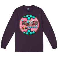 Plum nurse round earrings 3 Long Sleeve Tee - BundleAndBundleShop
