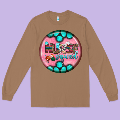 Nurse Round Earrings 3 Long Sleeve Tee Designed By Bundleandbundleshop