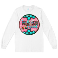 White nurse round earrings 3 Long Sleeve Tee - BundleAndBundleShop