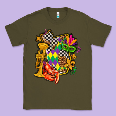 Mississippi Map Mardi Gras Classic Tee Designed By Adodesignshop
