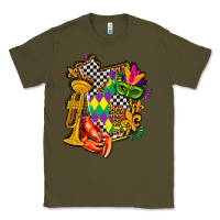 Army Green mississippi map mardi gras Classic Tee - AdoDesignShop
