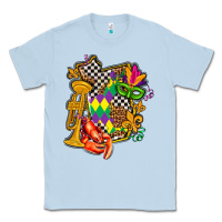 Dusty Blue mississippi map mardi gras Classic Tee - AdoDesignShop