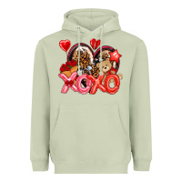 Matcha xo xo with leopard and cowhide heart Heavyweight Hoodie - NancyCooperArtShop