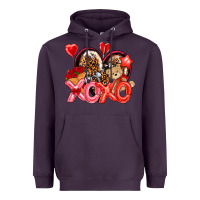 Plum xo xo with leopard and cowhide heart Heavyweight Hoodie - NancyCooperArtShop
