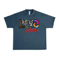 Midnight Navy love autism Urban Heavy Tee - CowhideDigitalArt