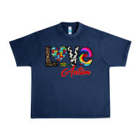 Navy love autism Urban Heavy Tee - CowhideDigitalArt