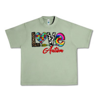 Oil Green love autism Urban Heavy Tee - CowhideDigitalArt