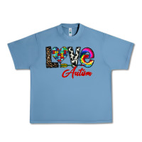 Pebble Blue love autism Urban Heavy Tee - CowhideDigitalArt