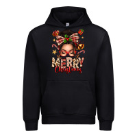 Black merry christmas messy bun Urban Hoodie - texasbilliewilder