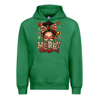 Emerald merry christmas messy bun Urban Hoodie - texasbilliewilder