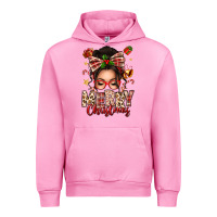 Fuchsia Pink merry christmas messy bun Urban Hoodie - texasbilliewilder