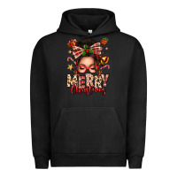 Pigment Black merry christmas messy bun Urban Hoodie - texasbilliewilder