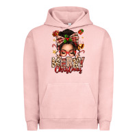 Pigment Salmon merry christmas messy bun Urban Hoodie - texasbilliewilder