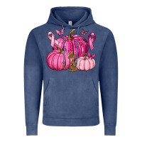 Vintage Denim Breast Cancer We Wear Pink with Pumpkin and Ribbon Vintage Hoodie - texasbilliewilder