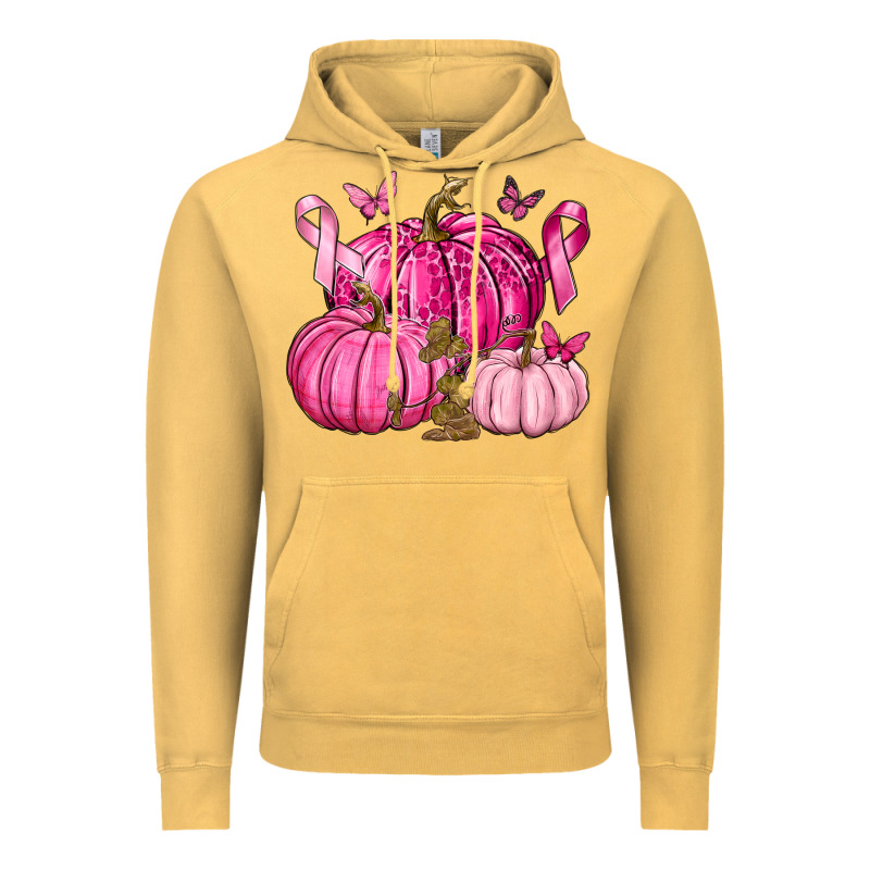 Breast Cancer We Wear Pink With Pumpkin And Ribbon Vintage Hoodie by texasbilliewilder | Teevron