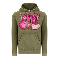 Vintage Olive Breast Cancer We Wear Pink with Pumpkin and Ribbon Vintage Hoodie - texasbilliewilder