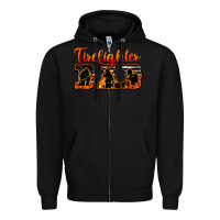 Black American Flag Firefighter Dad Zipper Hoodie - LillyAllenDesigns