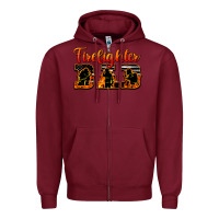 Burgundy American Flag Firefighter Dad Zipper Hoodie - LillyAllenDesigns