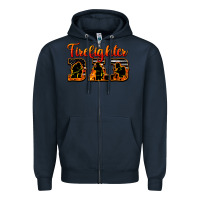 Navy American Flag Firefighter Dad Zipper Hoodie - LillyAllenDesigns