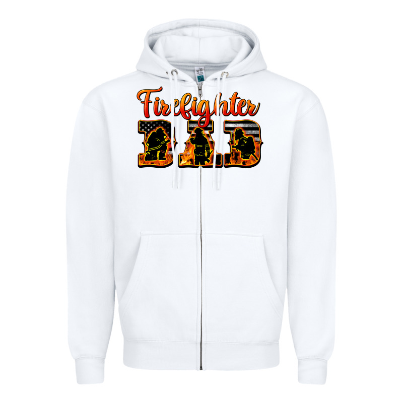 American Flag Firefighter Dad Zipper Hoodie by LillyAllenDesigns | Teevron