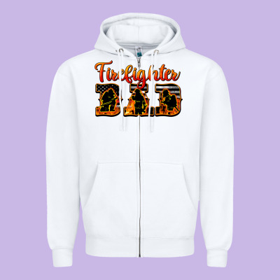 American Flag Firefighter Dad Zipper Hoodie Designed By Lillyallendesigns