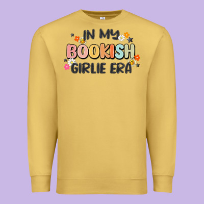 In My Bookish Girlie Era Premium Sweatshirt Designed By Maliassmallbusiness