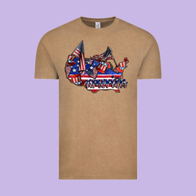 America Vintage Tee Designed By Cowhidedigitalart
