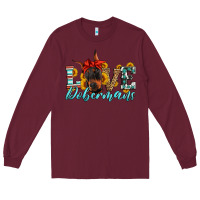 Burgundy love dobermans Long Sleeve Tee - Artiststas