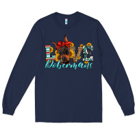 Navy love dobermans Long Sleeve Tee - Artiststas