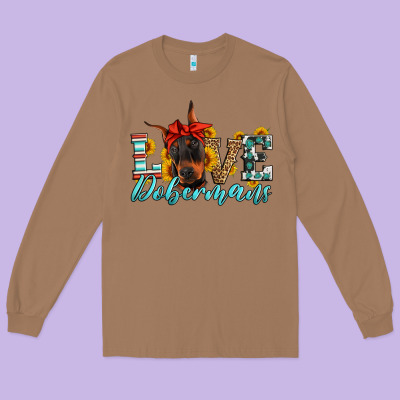 Love Dobermans Long Sleeve Tee Designed By Artiststas