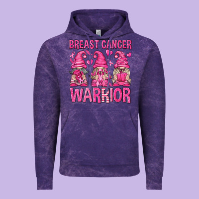 Breast Cancer Warrior Gnomes Vintage Hoodie Designed By Texasbilliewilder