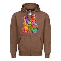Chestnut all color ribbon with boxing gloves Zipper Hoodie - NancyCooperArtShop