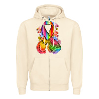 Sandshell all color ribbon with boxing gloves Zipper Hoodie - NancyCooperArtShop