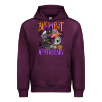 Mauve Wine Black cat apothecary Urban Hoodie - NancyCooperArtShop