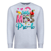 Heather Grey little miss pre k Premium Sweatshirt - NancyCooperArtShop
