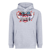 Heather Grey American junkie Heavyweight Hoodie - NancyCooperArtShop