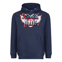 Navy American junkie Heavyweight Hoodie - NancyCooperArtShop