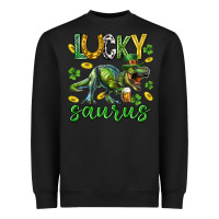 Black Lucky saurus st.patricks day Heavyweight Sweatshirt - Neo Western