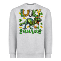 Lucky Saurus St.patricks Day Heavyweight Sweatshirt | Teevron