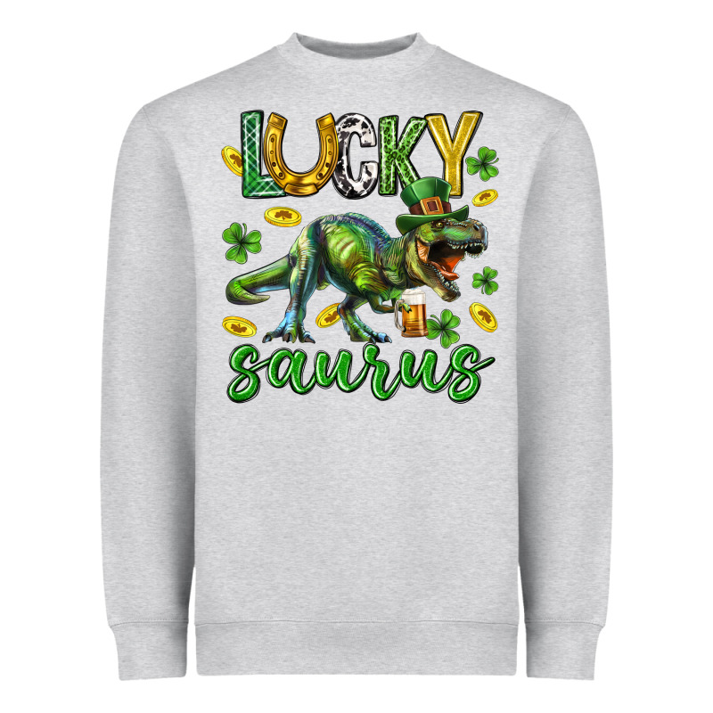 Lucky Saurus St.patricks Day Heavyweight Sweatshirt by Neo Western | Teevron