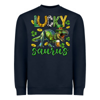 Navy Lucky saurus st.patricks day Heavyweight Sweatshirt - Neo Western