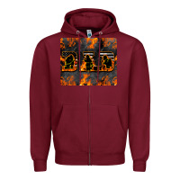 Burgundy American Firefighter Dad Zipper Hoodie - LillyAllenDesigns