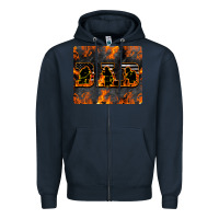 Navy American Firefighter Dad Zipper Hoodie - LillyAllenDesigns