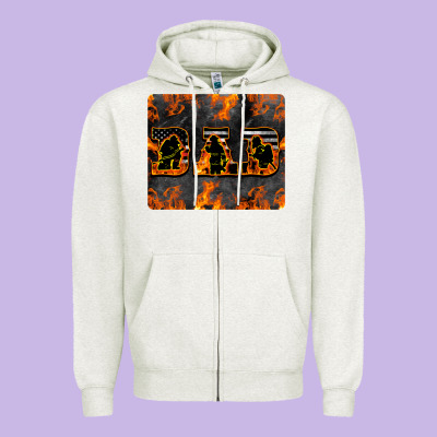 American Firefighter Dad Zipper Hoodie Designed By Lillyallendesigns