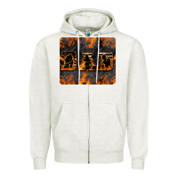 Oatmeal Heather American Firefighter Dad Zipper Hoodie - LillyAllenDesigns