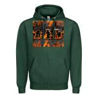 Sports Green American Firefighter Dad Zipper Hoodie - LillyAllenDesigns