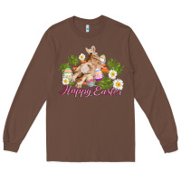 Chestnut easter bunny with carrots and daisy Long Sleeve Tee - AdoDesignShop