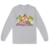 Moon Dust easter bunny with carrots and daisy Long Sleeve Tee - AdoDesignShop