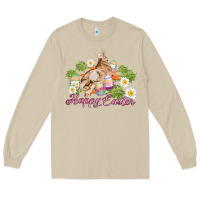 Mushroom easter bunny with carrots and daisy Long Sleeve Tee - AdoDesignShop
