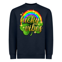 Navy Lucky vibes st. patricks day Heavyweight Sweatshirt - Neo Western